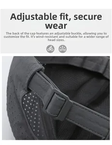 Détail de la boucle réglable du chapeau avec tissu respirant pour maintien sûr