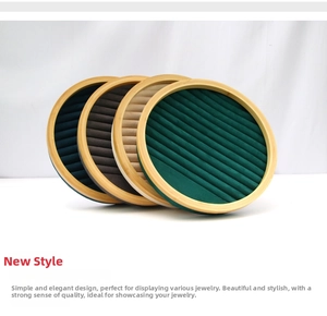 Bamboo velvet jewelry trays for rings and earrings in four colors, top view detail