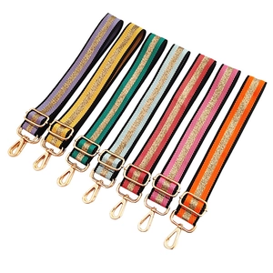 Wide Adjustable Shoulder Strap For Bags Woven Striped Replacement For Crossbody Handbags With Metal Buckle