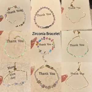 Zircon Bracelet Copper Material Adjustable Bolo Clasp Geometric Square Sparkly Luxury Elegant Jewelry For Women
