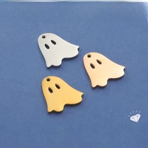 Polished mirror stainless steel ghost pendants in gold, silver and rose gold finishes