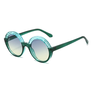 Retro Round Sunglasses Large Frame PC Gradient Lens UV400 Protection Eyewear For Outdoor Travel Party Fashion Unisex