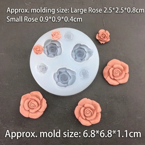 Light blue silicone rose flower mold with 6 cavities for resin casting and DIY crafts