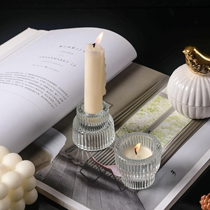 Portacandele In Vetro A Coste Verticali Candele Profumate Candele Coniche Tealight Decorazione Matrimonio Casa Romantica