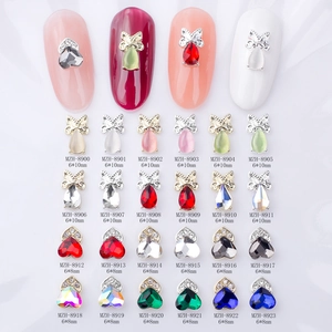 Nail Art Decorations Alloy Rhinestone Butterfly Heart 3D Charms Jewelry DIY Manicure Accessories Luxury Artificial Gemstone
