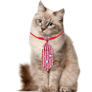 USA Independence Day pet necktie for small dogs and cats with star and stripe design