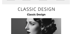 Classic design drop earrings shown on a female profile in an elegant monochrome photo