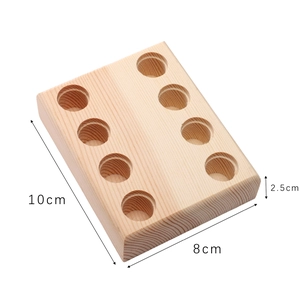 Handmade wooden pliers storage rack with 8 holes for tool organization, 10x8x2.5cm size