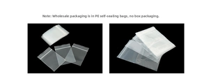 Detailed view of the simple PE ziplock bag packaging for small silver necklaces