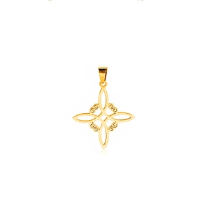 18K gold plated stainless steel witch knot pendant for DIY jewelry necklace making