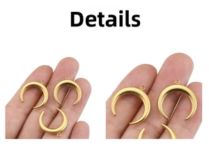 Makroaufnahme von 18k Gold Mondsichel-Anhängern für DIY-Schmuckherstellung