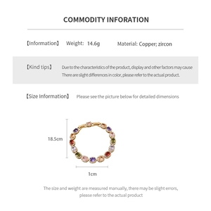 Detail showing vintage oval zircon bracelet dimensions of 18.5cm length and 1cm width