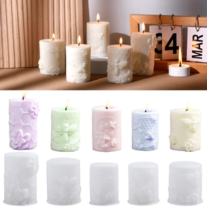 Stampo Silicone Candela Ape Nido Ape DIY Fatto Mano 3D Rilievo Cilindro Aromaterapia Cera Sapone Strumenti Fusione