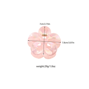 Pink floral hair claw clip dimensions 7.8cm by 7cm weighing 29g for hair styling