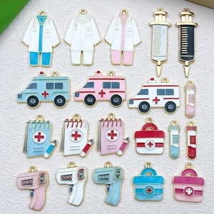 20pcs medical themed alloy charms including ambulances, syringes and lab coats