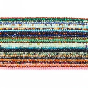 Assorted gemstone beads including faceted agate and turquoise for DIY jewelry making