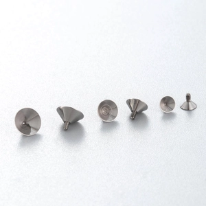 F136 titanium cone screw horseshoe ring accessories in various sizes for piercing