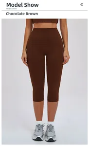 Chocolate brown high-waisted yoga shorts in a brushed matte finish for athletic wear