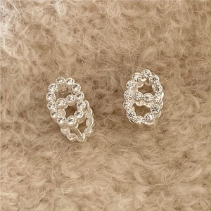 Anchor Chain Link Earring Studs 925 Sterling Silver Cubic Zirconia Inlaid Fashion Minimalist Jewelry Women