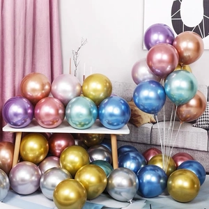 Thick 10-inch metallic latex balloons in various colors for party and wedding decor