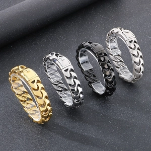 Men Keel Chain Bracelet Titanium Steel Punk Industrial Style Heavy Metal Wristband With Square Clasp Jewelry