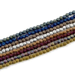 Faceted Round Natural Stone Beads Geode Agate Plated Colorful For DIY Jewelry Making Handmade Necklaces Bracelets