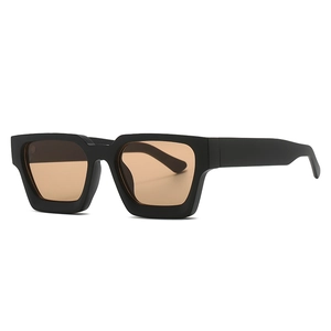 Classic square frame sunglasses with black frames and brown lenses for a stylish retro look
