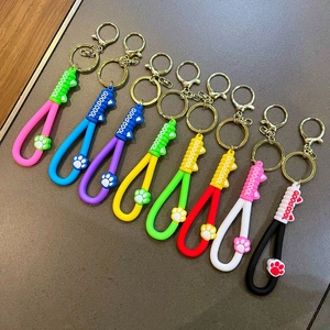 Mignon Porte-clés Patte de Chat en Silicone Avec Sangle en U Pendentif de Sac Animal Coloré pour Femmes et Filles