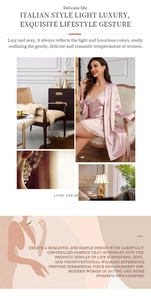 Détail d'un ensemble de nuit en soie rose avec dentelle sur la nuisette et la robe