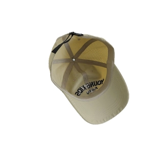Breathable khaki sun hat for kids featuring quick-dry fabric and adjustable back strap