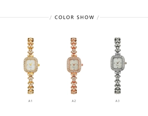 Comparaison détaillée de montres à quartz en or, or rose et argent avec strass brillants