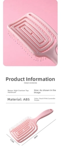 Detailed view showing the 24cm by 7.7cm dimensions of this ergonomic vented hair brush