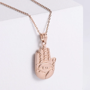 Hamsa Hand Evil Eye Pendant Necklace 304 Stainless Steel Rose Gold Plated Gothic Fatima Hand Jewelry For Women