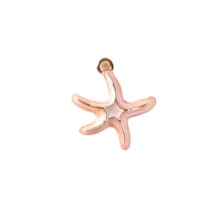 Pink starfish alloy charm with gold plating for DIY bracelets and jewelry making