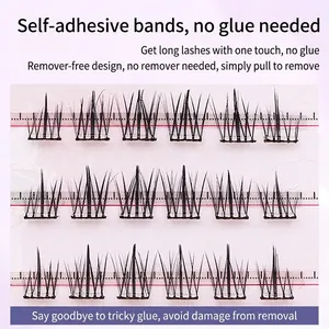 Self-adhesive cluster false eyelashes in sunflower style for natural DIY extensions