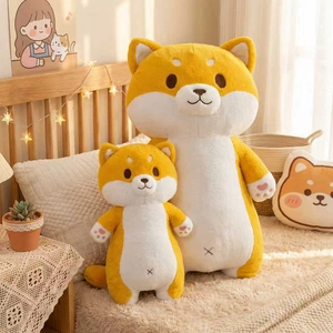 Peluche Shiba Inu Animal En Peluche Doux Chien Dessin Animé Long Oreiller De Corps Poupée Cadeau Enfants Filles