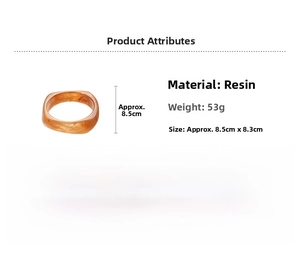 Unregelmäßiges Harz-Armband mit Bernstein-Textur, Maße 8,5 cm x 8,3 cm, Gewicht 53 g