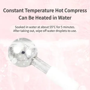 Stainless steel ice globe massager with ergonomic handle for hot and cold therapy