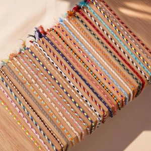 Handmade colorful cotton friendship bracelets with copper beads and adjustable tassels