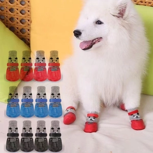 Wasserdichte rutschfeste Hundeschuhe mit Bären-Design für kleine Hunde in Rot, Blau, Schwarz