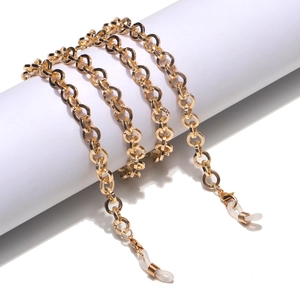 Gold Metal Glasses Chain Anti-Slip Eyewear Strap Holder Fashionable Neck Cord Accessory For Men Women