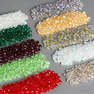 Faceted multi-color crystal glass beads for DIY jewelry making in various vibrant shades