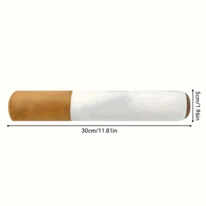 Realistic cigarette-shaped plush squeaky dog toy made of soft fabric, size 30cm by 5cm