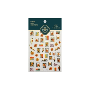 Autumn sunflower relief nail stickers set TL-408 with vintage floral art designs