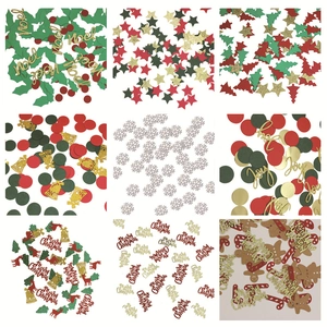 Christmas Confetti Glitter Paper Reindeer Snowflake Star Tree Shapes For Holiday Party Table Decorations DIY Crafts