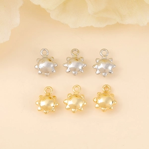 DIY metal sun charms in gold and silver finish for necklaces and jewelry making