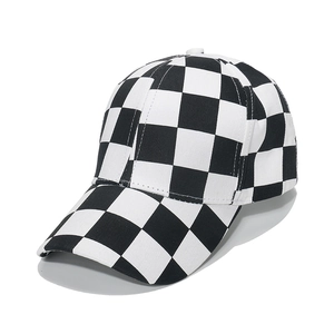 Casquette De Baseball À Damier Rétro Pur Coton Réglable Chapeau Protection Solaire Extérieur Décontracté Unisexe