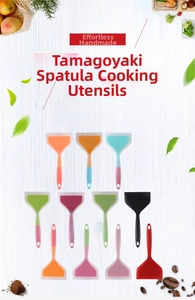 Spatules en silicone colorées avec têtes larges et trous de suspension pour la cuisine