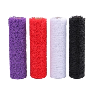 Jacquard floral mesh wrap for DIY bouquets and gift decoration in multiple colors