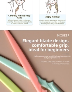 Macro detail of eyebrow razor with safety micro-guards and non-slip textured handle